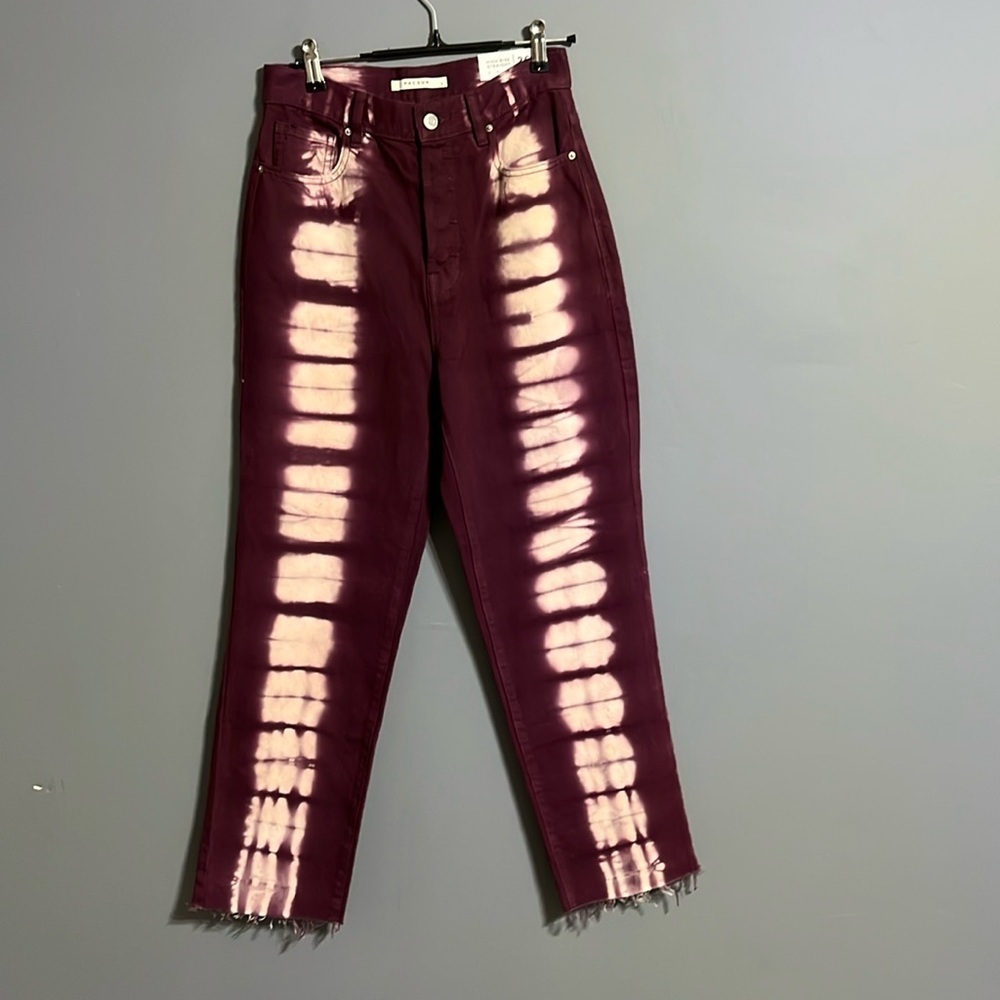 PacSun Eco Raspberry Tie Dye High Waisted Straight Leg Jeans size 26 - Picture 3 of 11